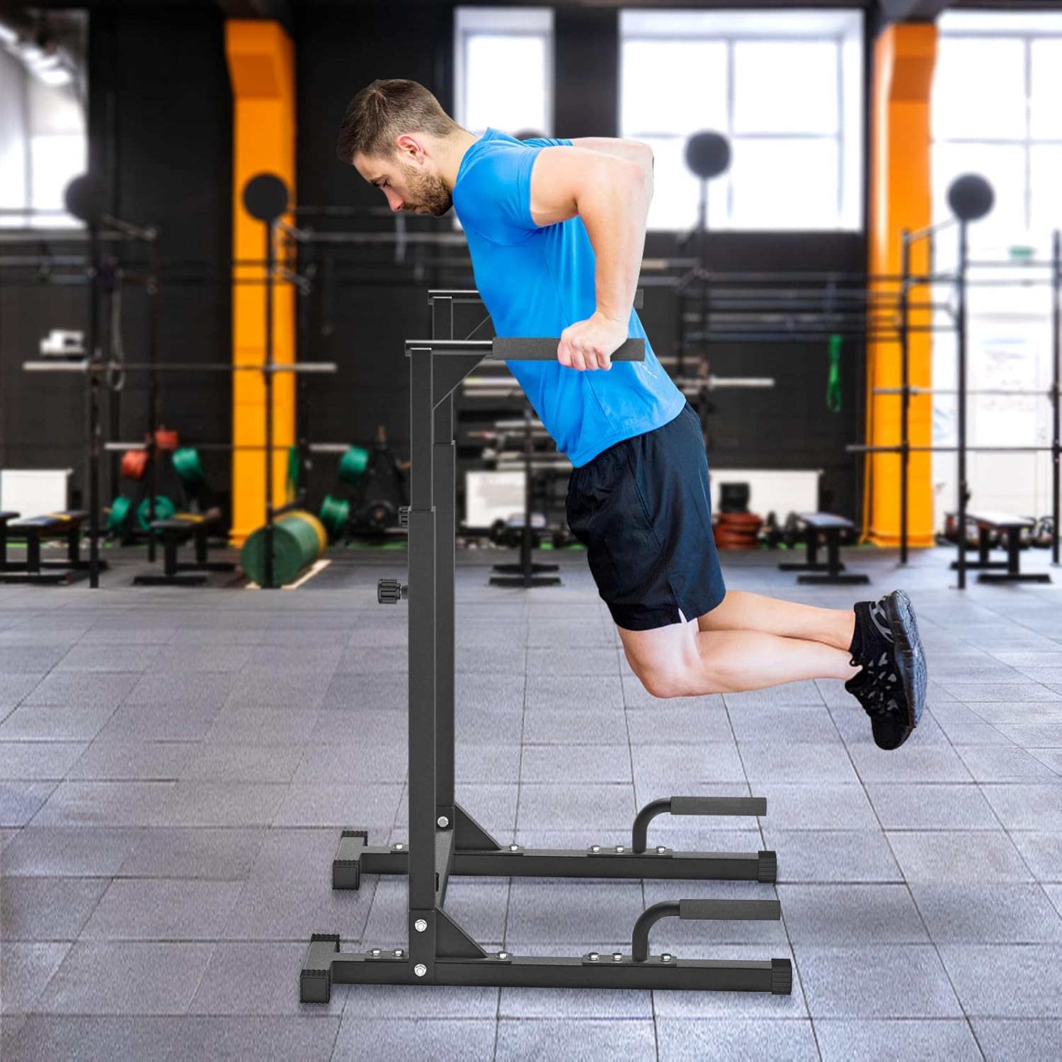 Home Gym With Leg Press - Barres parallèles en métal pour pompes,