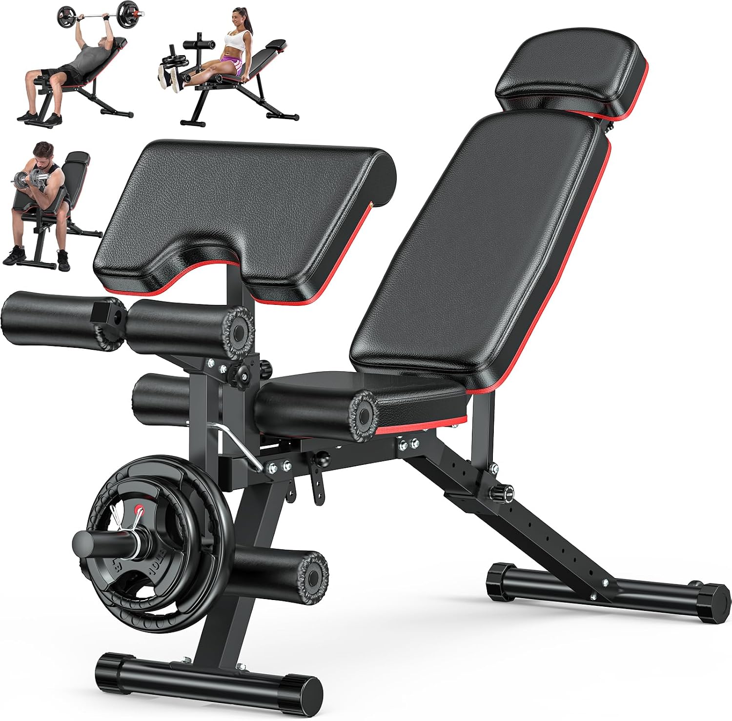 Home Gym With Leg Press - Banc de musculation robuste avec extension
