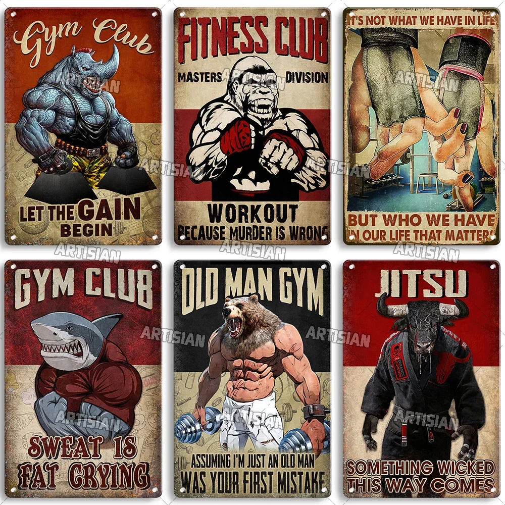 Home Gym Setup - Plaque murale décorative en métal vintage