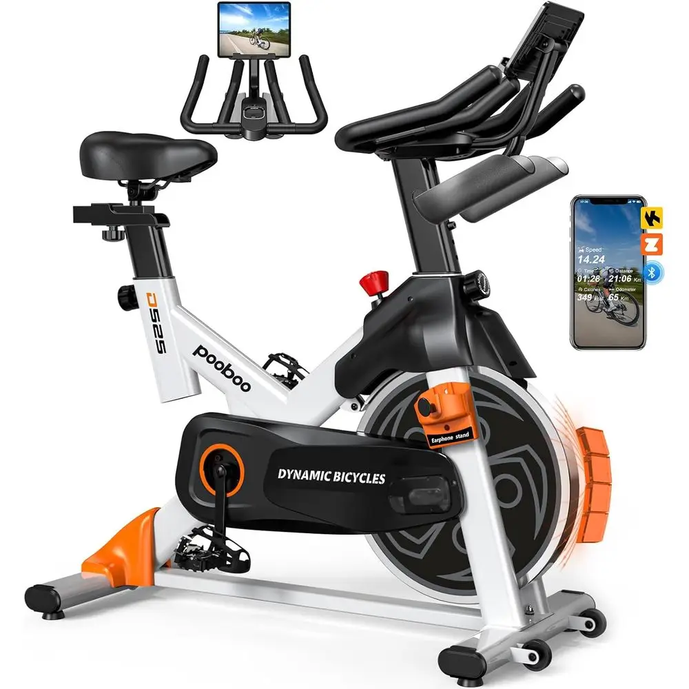 Home Gym App - Vélo d'exercice magnétique silencieux avec application,