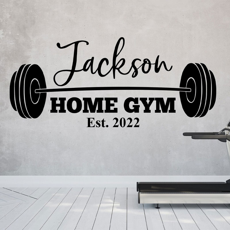 Home Gym Names - Autocollant mural personnalisé avec nom de